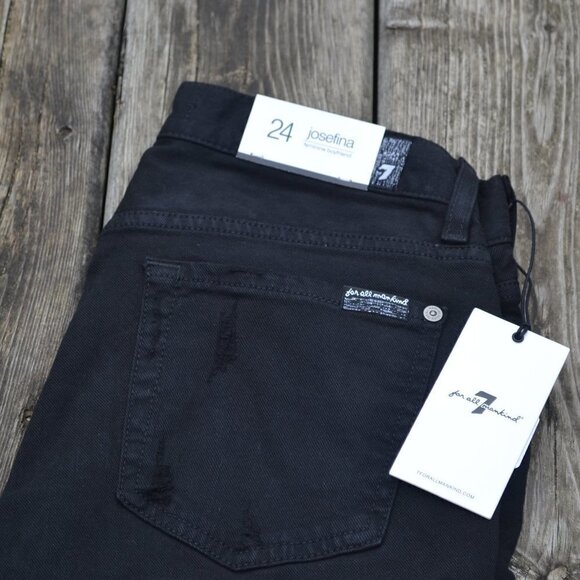 NWT 7 FOR ALL MANKIND | Black Josefina Jeans | Sz. 24 - Picture 2 of 7